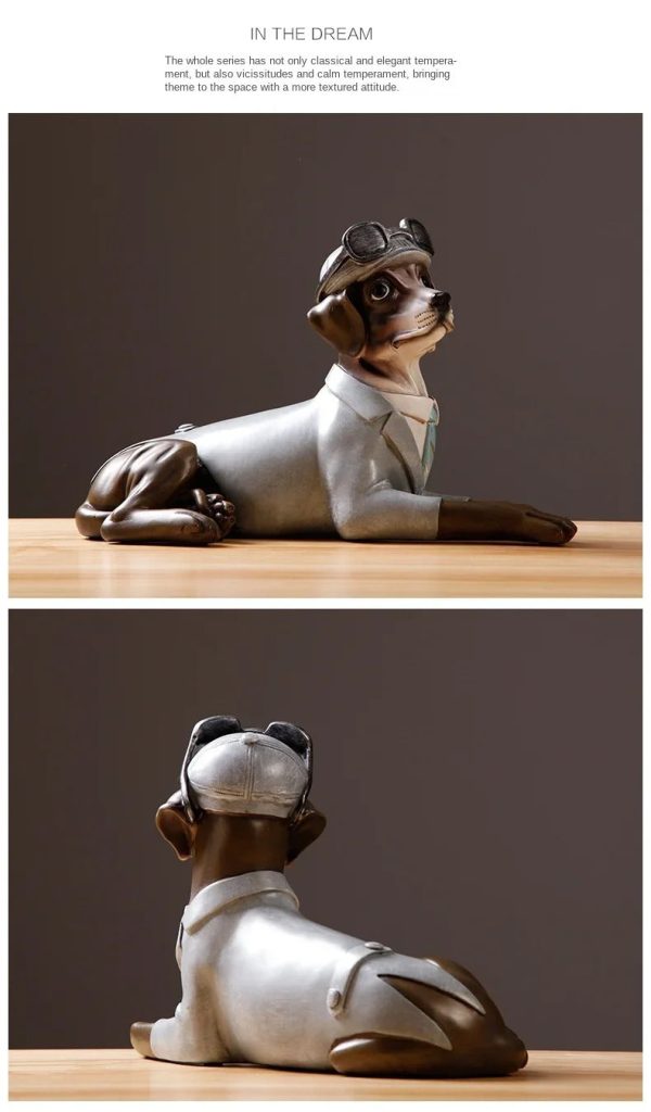 Nordic Fashion Dog Statue,Table Decoration,Retro Animal Statue Ornaments,Office Home Room Decor,Figurine Miniature,Crafts Gifts - 图片 17