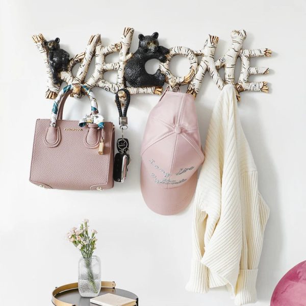 Wall Hooks Decorative For Keys hanging clothes hanger designer key coat living room bedroom resin home decor hook wall mounted - 图片 3