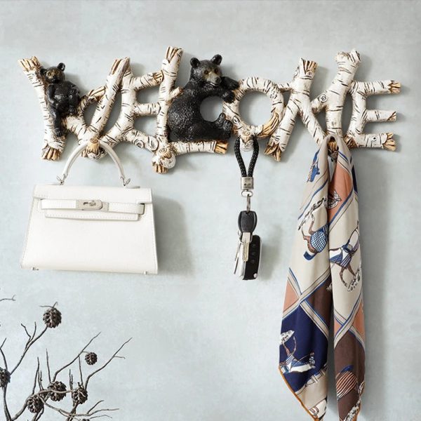 Wall Hooks Decorative For Keys hanging clothes hanger designer key coat living room bedroom resin home decor hook wall mounted - 图片 2