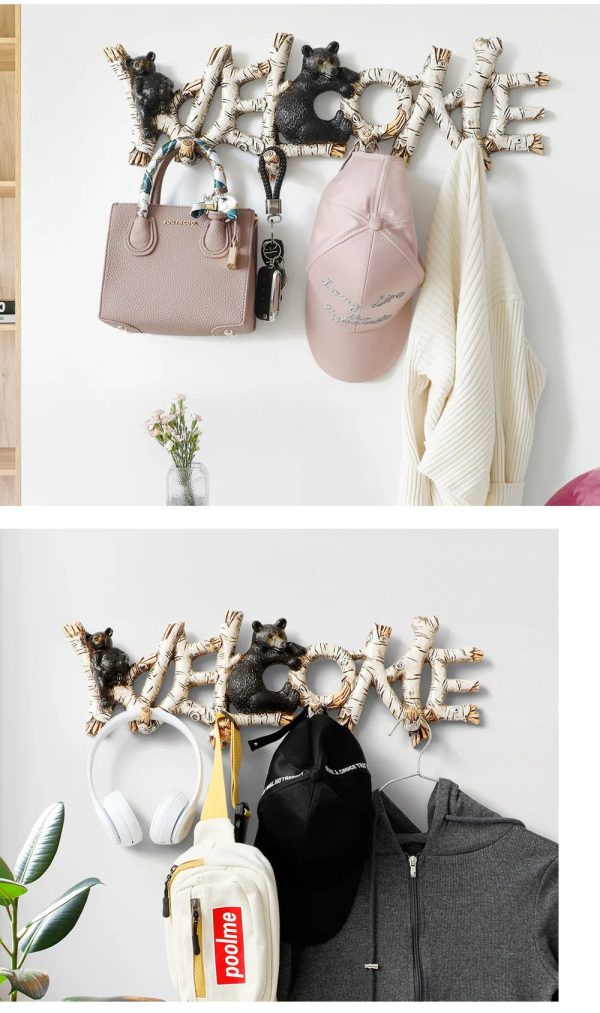 Wall Hooks Decorative For Keys hanging clothes hanger designer key coat living room bedroom resin home decor hook wall mounted - 图片 15