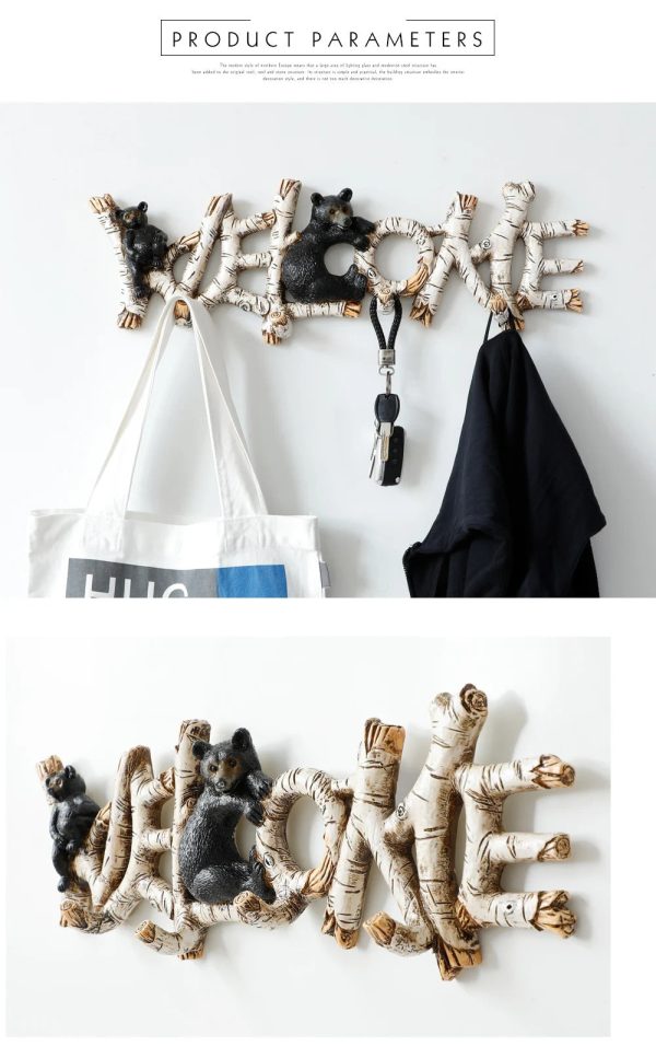 Wall Hooks Decorative For Keys hanging clothes hanger designer key coat living room bedroom resin home decor hook wall mounted - 图片 19